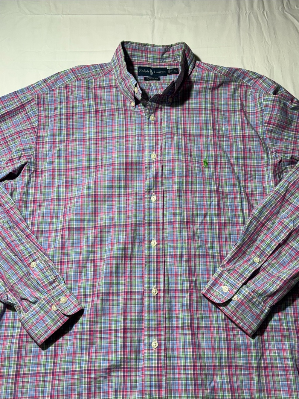 Ralph Lauren Multi-Color Pink & Blue Plaid Button-Down Shirt